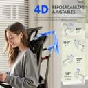 FLEXISPOT ErgoX Pro Silla de Oficina Ergonómica con Reposapiés, Ajuste Altura 12 Niveles, Reposabrazos 7D, Soporte Lumbar 5D, Reposacabezas 4D, Carga 250 kg, Asiento Malla Transpirable, Negro - 8