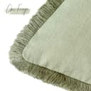 Foindtower Set de Fundas de cojín de Lino con Flecos, 2 Unidades, Decorativas, Estilo Bohemio y rústico, con borlas, Suaves, Fundas de Acento para sofá, Cama, hogar, 40 x 40 cm, Verde Salvia Claro - 3