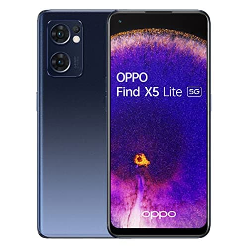 OPPO Find X5 Lite Smartphone, AI Tripla fotocamera 64+8+2MP, Display 6.43” Refresh rate 90HZ AMOLED FHD+, 4500mAh RAM 8GB+ROM 256GB Android 12 [Versione Italiana] Starry Black