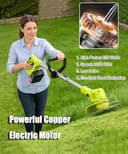 Wrneaoch Wacker eléctrico inalámbrico de 21 V, batería de 650 W 6000 RPM sin cuerda con 2 baterías de 2.0 Ah, potente recortadora de cuerdas inalámbrica para el cuidado del jardín y el césped - 3