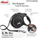 flexi® Classic L | 8m Gurt Roll-Leine für Hunde bis 50 kg | Schwarz | ausziehbare Hundeleine | Gewicht 534.3 gr | Maße 14.7 x 20.9 cm - 5