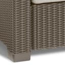 Keter Divano da Giardino California, Dotato di Due Posti a Sedere e di Cuscini su Seduta e Schienale, 141x68x71,5H cm, Realizzato con Caratteristica Finitura Intrecciata, Colore Cappuccino - 5