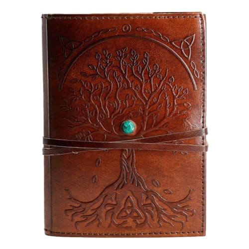 Komal's Passion Leather Diario in pelle, ricaricabile a righe, albero della vita, fatto a mano, da scrittura o taccuino quotidiano rilegato, uomini e donne, ideale come regalo per artisti, schizzi.