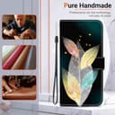 Case for Realme GT Neo6 Wallet Case with Leaves, colourful, fluorescent, transparent, multicoloured leaves, Skin Feel PU Leather Flip Folio Credit Card Holder Stand Phone Cover for Realme GT Neo6 - 2