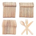 Posate Usa e Getta, 300pcs Legno Biodegradabili (100 Coltelli, 100 Forchette, 100 Cucchiai) per Feste, Campeggio, Matrimoni, Compleanni - 1