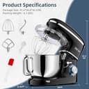 CHeflee Batidora Amasadora Profesional,2000W Amasadora Pan Repostería,6.2 L Bajo Ruido Robot de Cocina Multifunción,Gancho para Masa,Batidor Plano,Protección para Salpicaduras 6 Velocidades Batidora - 7