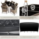 tectake® Conjunto Jardín Exterior de Ratán y Acero con Cojines, Muebles Jardín Exterior Resistentes a Intemperie, para hasta 8 Personas, Fácil Limpieza, 1 Funda + 1 Protectora - Natural/Gris - 6