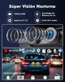 Frvesroe Dashcam Cámara Coche 4K+1080P+1080P, 3 Canales Dash CAM Coche con Tarjeta SD de 64GB, GPS y WiFi 6, Monitor de Aparcamiento 24h Camara Coche, Visión Nocturna HDR/WDR, Grabación de Bucle (V1) - 5