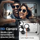 JETech Kameraschutz für iPhone 17 Pro 6,3 Zoll, 9H Gehärtetes Glas, Anti-Kratzer, Hat Keinen Einfluss auf die Hülle, Beeinträchtigt Nachtaufnahmen Nicht, HD Klar, 3 Stück (Durchsichtig) - 6