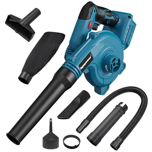 Soffiatore a batteria per Bosch Professional 18 V, batteria 2 in 1, soffiatore elettrico a mano e aspirapolvere, adatto per spazi di vialetti, terrazze e rimozione della neve... (senza batterie)