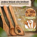 Kochlöffel Holz Set aus Olivenholz im 3er Pack - Made in Germany - Pfannenwender, Risottolöffel & Holzlöffel - Nachhaltig & aus Europa - Kochutensilien Set Naturholz - 2