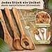 Wooden Cooking Spoon Set Made of Olive Wood in Pack of 3 - Made in Germany - Spatula, Risotta Spoon and Wooden Spoon - Sustainable & from Europe - Cooking Utensils Set Natural Wood - 2