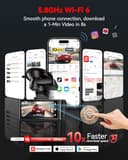 REDTIGER Dashcam Coche 4K STARVIS 2,Cámara Coche con Pantalla Táctil 3.18'',Tarjeta Memoria128 GB,GPS,5.8G WiFi,Control Voz,Visión Nocturna UHD,Loqueo de Emergencia,Monitor Aparcamiento (F7N Touch) - 5