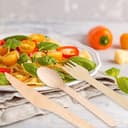 Posate Usa e Getta, 300pcs Legno Biodegradabili (100 Coltelli, 100 Forchette, 100 Cucchiai) per Feste, Campeggio, Matrimoni, Compleanni - 4