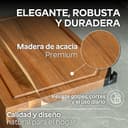 Tabla de Cortar de Madera de Acacia con Afilador Integrado – Tabla de Cocina 35x25 cm con Ranura para Jugos y Borde para Encimera – Antideslizante, Resistente y Fácil de Limpiar - 6