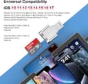 iPhone Lightning SD Card Reader Adapter,[Apple MFi Certified] Mini Lightning to Micro SD/TF Card Reader Viewer Adapter for iPhone 14 13 12 11 Pro Max XS XR X 8 7 6 iPad,Support iOS and exFAT FAT32 - 3