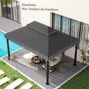 Outsunny Ersatzdach für Pavillon 3 x 4m, wasserdicht PVC Beschichtung Pavillondach, Doppeldach Ersatzbezug für Gartenpavillon, Ersatzteile aus Oxford-Stoff, 370 g/m², Dunkelgrau - 7