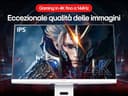 LG UltraGear 32G810SA Monitor Gaming 32", UHD 4K, IPS 1ms, 144Hz, Funzioni Smart con webOS 24, HDR 400, G-Sync Compatible, AMD FreeSync Premium, VRR, Speaker 14W, HDMI 2.1, USB-C, WiFi, BT, Bianco - 3