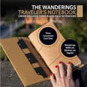 Cuaderno de viaje de cuero con bolsillos, alcachofa, organizador de cuadernos recargable, diario de piel auténtica hecho a mano con bolsillos para escribir, viajeros, organizar, insertos en blanco, - 2