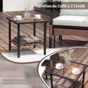 COSTWAY Set di 5 Mobili da Giardino in Rattan, Set Mobili da Esterno con Sedie Poggiapiedi Cuscini e Tavolino in Vetro Temperato a 2 Livelli, Set Conversazione per Portico e Balcone (Beige) - 5