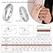 Meissa 2 Pairs Rings for Men and Women 925 Sterling Silver Wedding Ring Matching Promise Rings Handmade Bridal Women's Ring Size 60 - 2