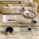 BEBE2LUXE ALPHA, Sdraietta dondolo automatico per neonato fino a 9 kg, Altalena Eletrica con Melodie, Telecomando, touch screen LED, Regolazione dello schienale, Timer, silenzioso - 7