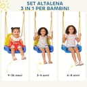 AIYAPLAY 3 in 1 Altalena da Giardino per Bambini, Altalena per Neonato da Interno e Esterno, Altezza Regolabile, Supporti in Acciaio Pieghevoli, Cintura Sicurezza, Facile Montare, 9 Mesi-8 Anni, Blu - 3