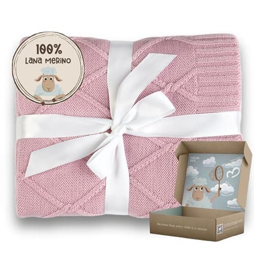 MIRARI Kids ® Coperta Neonato in Lana Merino 100% - 75x100cm - Invernale per Carrozzina