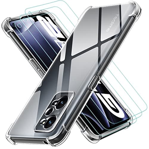 iVoler Klar Hülle für Realme GT Neo 3T / Realme GT Neo 2 / Realme GT 2 mit 3 Stück Panzer Schutz Glas, Dünne Weiche TPU Silikon Transparent Stoßfest Schutzhülle Durchsichtige Kratzfest Handyhülle Case