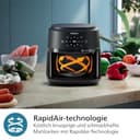 Philips Airfryer 2000 Series Heißluftfritteuse, 4,2L, Digitaler Touchscreen, 13 Garoptionen, 9 voreingestellte Funktionen, 90% weniger Fett mit RapidAir Technologie, 1500W Leistung, Schwarz (NA229/00) - 4
