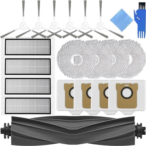 EATBALE Accessories Kit for Dreame L20 Ultra Robot Vacuum Cleaner (1 Main Brush 6 Side Brush 4 HEPA Filters 4 Mop Cloth Pads 4 Dust Bags 1 Cleaning brush 1 Cleaning Rag) Replacement Parts (19Pcs)