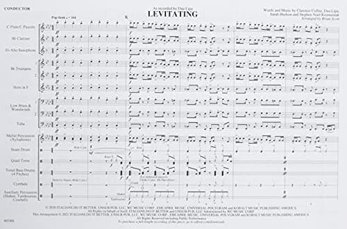 Levitating: As Recorded by Dua Lipa, Conductor Score (Mega Sounds for Marching Band)