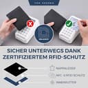 VON HEESEN Leder Geldbörse Herren mit RFID Schutz I Echtleder Geldbeutel für Männer I Münzbörse Portemonnaie Brieftasche Wallet Portmonee (Schwarz) - 3