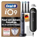 Oral-B iO Series 9 Elektrische Zahnbürste — Electric Toothbrush, Inkl. 3 Aufsteckbürsten — 7 Modi für Zahnpflege, CHIP Testsieger (11/25), Designed by Braun, Schwarz - 1