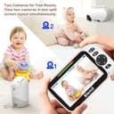 Blemil Monitor para bebés, con 2 cámaras y 30 Horas de batería Recargable de Audio, Pantalla Dividida de 5 Pulgadas, cámara remota en la Nube/Zoom, Llamada bidireccional, visión Nocturna, sin WiFi - 8