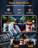 GKU 4K+1080P Dash Cam Front and Rear, 5Ghz Wi-Fi & GPS, WDR, Dual Car Camera with 1.47” IPS Screen, Dashcam with 64GB SD Card, Starlight Night Vision, 24H Parking Mode, G-Sensor,Max 512GB - 3