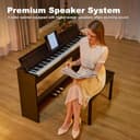 MUSTAR Digital Piano 88 Weighted Keys, Full Size 88 Key Piano Keyboard Semi Weighted, Home Electric Piano with Furniture Stand and Triple Pedal, Music Stand, USB MIDI, Black - 4