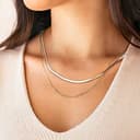 Silvora Collar Choker Mujer Plata de Primera Ley 925 3mm Cadena Plana Serpiente 32cm Ajustable Joyería Minimalista Regalo Madre Pareja - 9