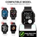 Diruite 2-Stück Hülle für Apple Watch Ultra 3/2/1 49mm Hartglas Schutzhülle Hard PC Ultradünne Glas Schutz Case Rundum Displayschutz,Titanstahl,49mm - 2