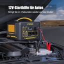 VTOMAN Jump 2200 Tragbare Powerstation mit Überbrückungskabel - 1548Wh/2200W(Spitze 4400W) LiFePO4 Batterie mit Erweiterbare Kapazität auf 3096Wh für Notfall,eine sichere Fahrzeugrettung - 2