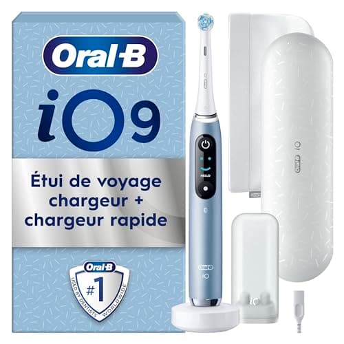 Oral-B iO Series 9 Special Edition, elektrische Zahnbürste, Bluetooth verbunden, 7 Bürsten-Modi, 1 Reiseetui, 1 Tasche, Blau