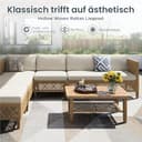PHI VILLA Rattan Gartenmöbel Set Balkonmöbel 6 Personen, Lounge Möbel Outdoor Gartenlounge Gartensofa mit 1 Chaise Longue, 1 Zweisitzer-Sofa, 1 Ottomane, 1 Einzelsofa und 1 Couchtisch, Beige - 7