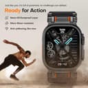 TAURI Nylon for Apple Watch Ultra 3/2/Ultra Strap 49mm [Rugged Braided Nylon + Stainless Steel Connectors] Adjustable Woven Band for SE 3 / Series 11/10/9/8/7/6/5/4 46mm/45mm/44mm Men Women, All Black - 6