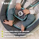 LIONELO Pascal baby bouncer delicadas vibraciones 12 melodías incorporadas con control de volumen ajuste del respaldo barra de juguetes interactivos plegable a tamaño compacto (Grey Dove) - 7