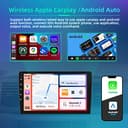 Podofo Autoradio Doppel Din mit Wireless Apple Carplay Android Auto, 2+64G 9 Zoll Android Bluetooth Auto Stereo Radio 2 Din mit Bildschirm mit 28 UI, GPS, WLAN, SWC, RDS/UKW-Radio + Rückfahrkamera - 4