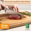 EDELHAUS Schneidebrett Holz 3er Set (40x30cm / 33x24cm / 26x18cm) Holzschneidebrett aus Massiver Akazie - 2cm dicke Holzbretter Küche mit Saftrille - Design Cutting Board Schneidbrett Set - 5