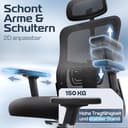 CLOUVOU BrightSeat Bürostuhl Ergonomisch [TESTSIEGER] Schreibtischstuhl 100% individuell einstellbar | Büro Stuhl & Gaming Stuhl | Computerstuhl Home Office Chair Ergonomic | Drehstuhl 150 kg - 4
