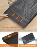 Feandrea Jaula para Perros Plegable con 2 Puertas, Bandeja Extraíble, 136 x 79 x 84 cm, XXXL, Negro PPD054B01 - 6