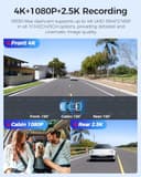 AZDOME M550 MAX 4K 3 Canali Dash Cam, 4K+1080P+2.5K Telecamera per Auto, WiFi GPS, Dash Cam Auto IPS 3.19" con Scheda SD 64G - 2