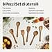 Amazon Basics - Utensili da Cucina in Legno, Set di 6 Pezzi, Legno di Acacia, Pre-Trattati con Olio, Sicuri per l’Uso con le Pentole - 2